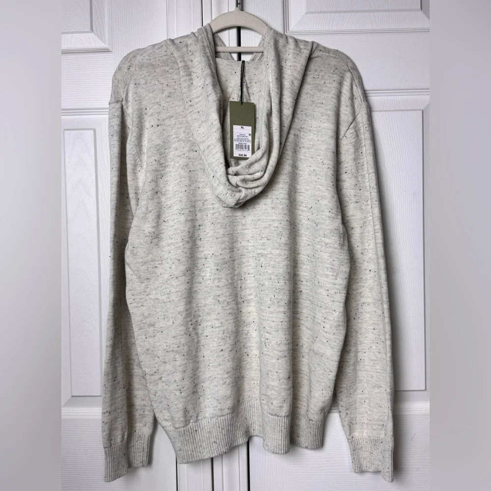 Goodfellow & Co Men’s Hoodie XL Cotton Light Gray Speckled Knit Pullover, NWT